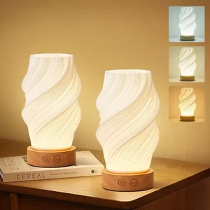 Cordless LED Table Lamp Set of Two, Battery Operated Portable Desk Lamp, 3 Co... - Picture 1 of 9