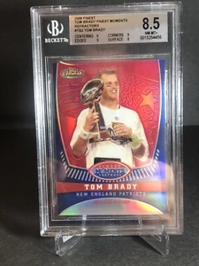 2008 Finest Tom Brady Finest Moments Refractor Card #TB2 Serial/149 BGS 8.5 POP2 - Picture 1 of 5
