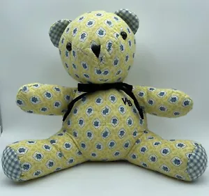Vera Bradley Katherine Bear Retired 2004 Stuffed Teddy Bear Yellow Blue - Picture 1 of 9