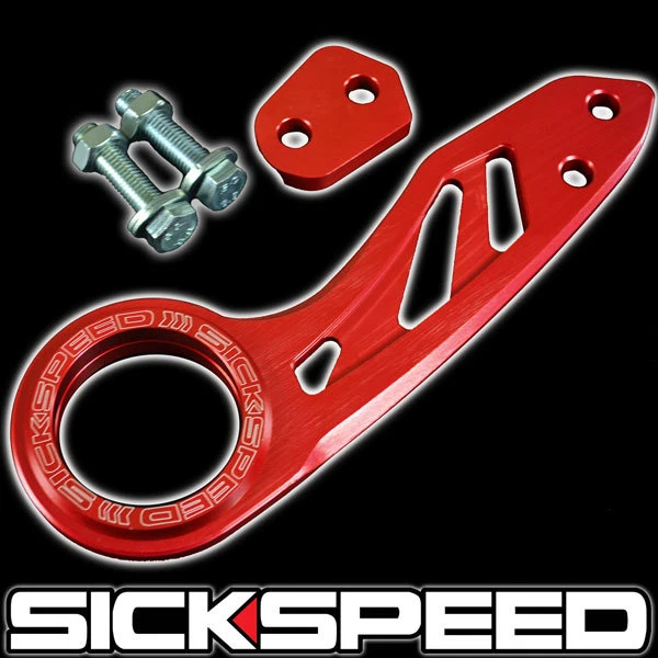 ALUMINUM REAR BUMPER HIGH STRENGTH RACING TOW HOOK SET/KIT RED P11 - Image 1 of 1