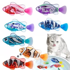 Cat Interactive Electric Fish Toy Water Toy LED Light Swimming Robot Fish Toy - Picture 1 of 18