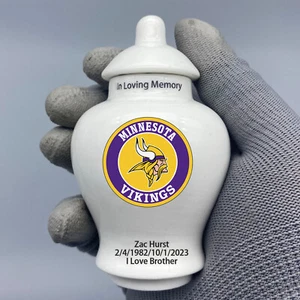Keramik Mini Urne für Minnesota Vikings Football Motiv, Wunschtext - Bild 1 von 5