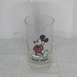 Vintage Walt Disney MICKEY MOUSE Clear Drinking Glass - Picture 1 of 2
