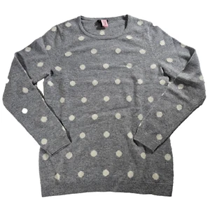 Talbots Sweater Womens Petite Small Gray Polka Dot Pure Cashmere Preppy Career - Picture 1 of 7