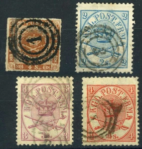 Kingdom of DENMARK #9 #11 #12 #13 Postage Stamp Collection EUROPE Used - Picture 1 of 1