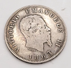1863 ITALY – LIRA - .835 SILVER - Picture 1 of 2