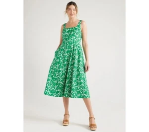 Free Assembly Women’s Cotton Square Neck Sleeveless Dress, Size M Jelly Bean - Picture 1 of 5