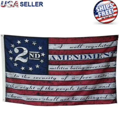 3x5FT 2nd Amendment Flag American USA 13 Star NRA Banner Gun Rights Patriot Ross - Image 1 of 2