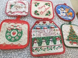 Christmas Potholders ~ 6 ~ Vintage - Picture 1 of 1