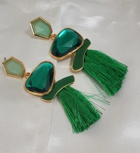Mode Ohrringe Damen grün trendy exquisit stilvoll Bohemian Boho Schmuck Geschenk - Bild 1 von 5
