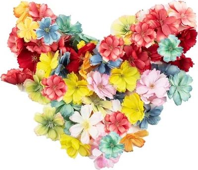 , Paquete de 50 pétalos de flor de cerezo cabezas de flores artificiales falsas flores de seda Cra... Foto 1 de 4