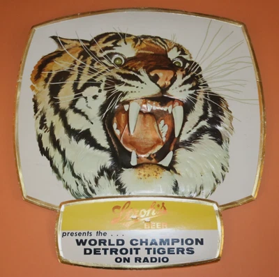 Rare 1968 DETROIT TIGERS World Series Champions STROHS On the Radio Beer SIGN - Image 1 of 4