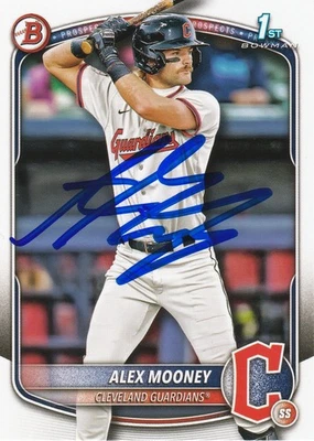 Alex Mooney Signed IP 2025 Bowman Prospects Card #BP-149 Cleveland Guardians! - Image 1 of 2