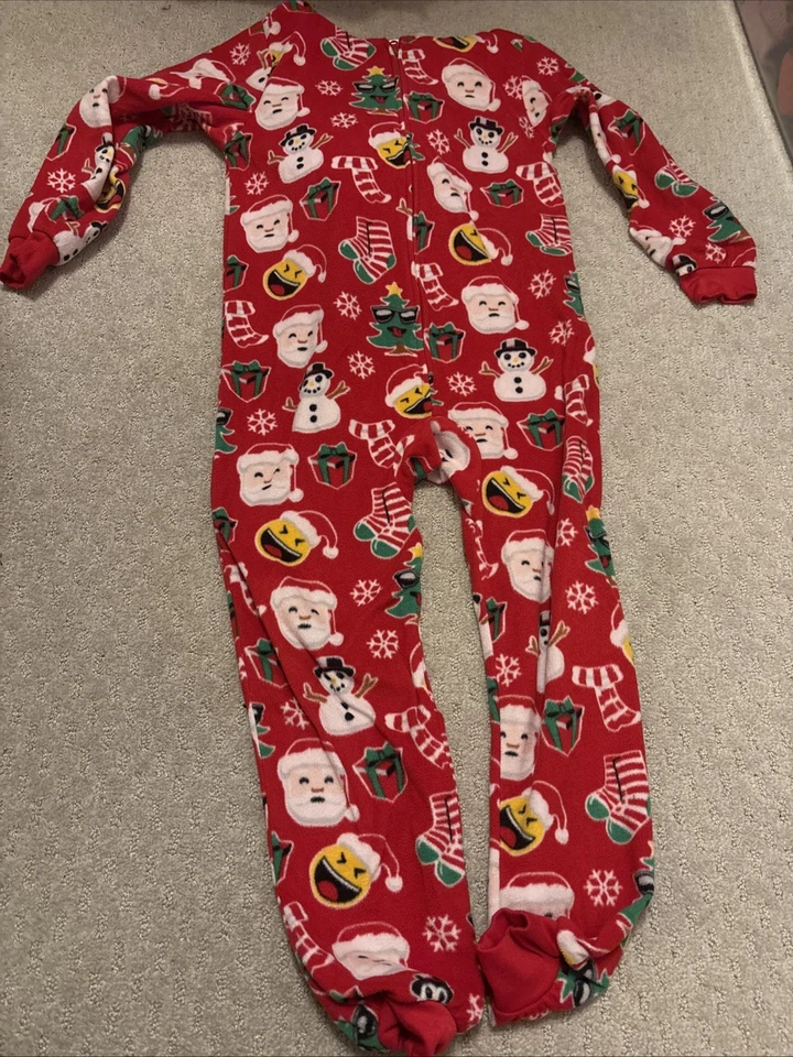 Children’s Place Christmas one piece Pajamas Hooded Size 7/8 - Image 1 of 4