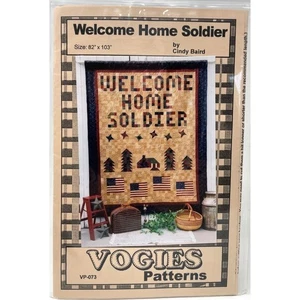 Quilt Pattern Welcome Home Soldier Patriotic Military Vogies Wall Hanging NEW - Picture 1 of 2