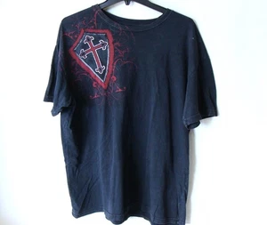 ~ Vintage Authentic Affliction Men's T-Shirt 2XL Live Fast MMA Lion Cross ~ - Picture 1 of 5