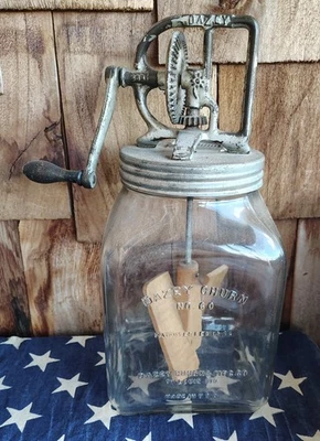 Antique DAZEY BUTTER CHURN #60 Great Size For Display!  Farmhouse Primitive  - Image 1 of 4