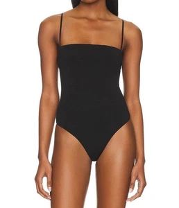 Afrm Hazel Thong Bodysuit Black - Foto 1 di 11