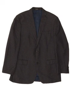 MICHAEL KORS Mens 2 Button Blazer Jacket UK 40 Large Grey Check Polyester AN15 - Picture 1 of 3