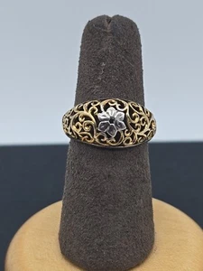 Anillo de plata de ley y oro Vermeil talla 6 - Imagen 1 de 7
