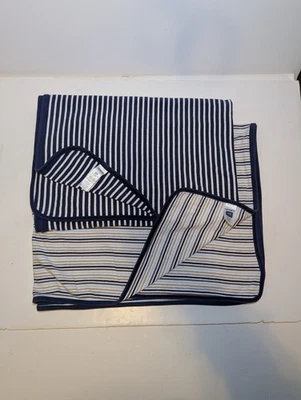 Mantas de bebé Carter's talla única 2 rayas azules envoltura 100 % algodón tejido jersey Foto 1 de 4