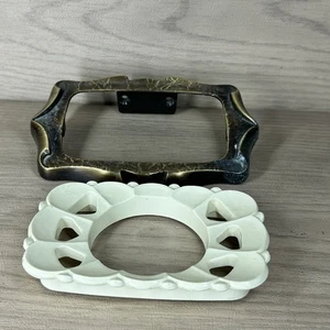 60's 70's Vtg Amerock Bathroom Toothbrush Tumbler Holder Vanity Brass Wall Mount - Picture 1 of 8