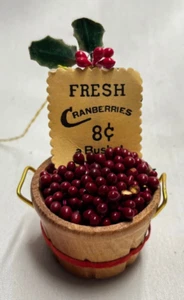 Ornament- Miniature Cranberry Basket - Picture 1 of 2
