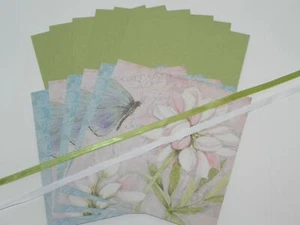 BUTTERFLY FLORA PEAR PIZZAZZ 6X6 DESIGNER PAPER A2 CARDSTOCK STAMPIN UP KCOMPANY - Picture 1 of 1