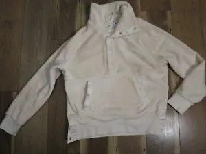 Athleta Women's Chantilly Cream Snap Front Recover Cozy Pullover Sz XS - Picture 1 of 10