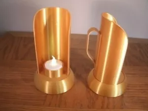 Pair of Antique tealight candle holders with tealights (MUST READ DESCRIPTION) - Picture 1 of 1