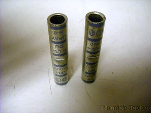 Lot of (2) New Penn-Union 4 awg Copper Crimp Splices, BCU-4, Gray Die B-8 - Picture 1 of 4