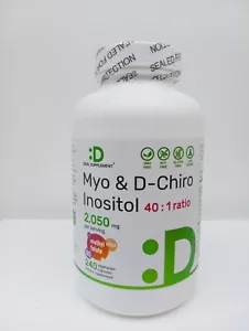 Myo-Inositol + D-Chiro + Vitex 240 Count Optimal 40:1 Inositol Ratio Folate - Picture 1 of 4