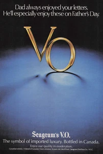 1979 Vintage Print Ad Seagram's V.O. Canadian Whisky Dad Father's Day letters - Picture 1 of 2