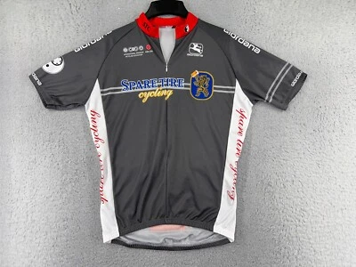 Giordana Cycling Jersey Adult Medium Gray White 1/2 Zip Sparetire Cycling Poly - Image 1 of 4