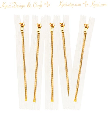 3 5 10 pcs Jeans #5 Closed End Metal Zippers Locking Slider 4", 5", 6" inch - Image 1 of 4