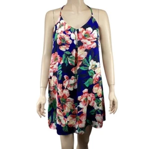 Ark & Co. Floral Print Cami Dress Blue Size Medium Summer Casual Sleeveless - Picture 1 of 7