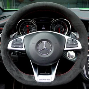 Cubierta de volante personalizada gamuza para Mercedes Benz Clase S S500 Clase A AMG A45 - Imagen 1 de 6