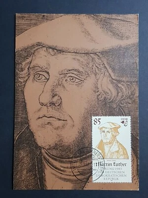 East Germany: 1982 Martin Luther stamp (85pf) on Maximum card - Image 1 of 3