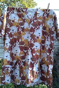 women's scrubs top M Medium "Mad About Scrubs" cute dogs design (ripped pocket) - Picture 1 of 8
