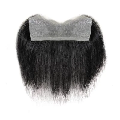 2"x5.7"100%Human hair topper hairline toupee bang fringe for men/wome tape on 6" - Image 1 of 4