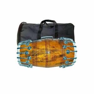 Dholki, Mango Wood Bolt-tuned Spanner Padded Bag Musical Dholak Drum Instrument