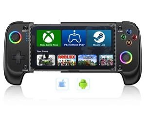 Mobile Game Controller for iPhone/Android,iOS Wireless Gaming Controller+RGB - Picture 1 of 8