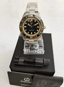 BNIB WISHDOIT 9987 ALL STEEL WATCH BLACK SEIKO NH35 SAPPHIRE CERAMIC 150m BGW9 - Picture 1 of 5