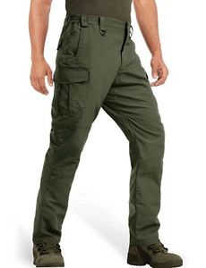 Mens 9 Pockets Multifunctional Pants Hiking Cargo Pants Water Resistant Ripstop - Picture 1 of 49