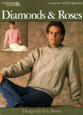 Diamonds & Roses Knitted Oullovers Designs by Evie Rosen Leaflet 475 NOS - Image 1 of 3