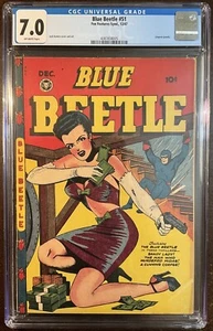 BLUE BEETLE #51 - CGC-7.0, OW - Fox - Good Girl Art - Kamen - Edad de Oro - Imagen 1 de 2