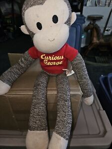 Schylling Curious George Sock Monkey Plush Stuffed Animal Toy 20"
