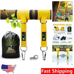 Heavy Duty Tree Swing Straps 10ft 2200lb Alloy Carabiners Easy Install - Picture 1 of 9