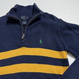 Polo Ralph Lauren Youth Boys Size Small, Sweater, Blue, Yellow, 1/4 Zip - Picture 1 of 8