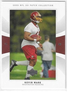 NFL UD 2003 colección de parches Kevin Ware RC #113 Washington Redskins - Imagen 1 de 2